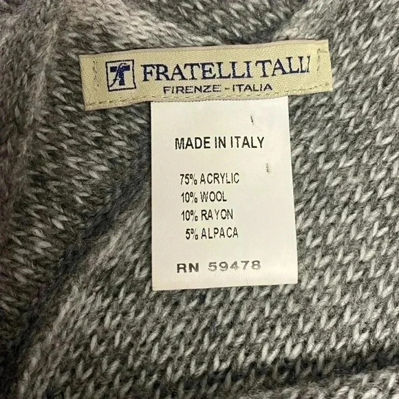 FRATELLI TALLI made in Italy gray pullover poncho shawl seater OS - Picture 5 of 8